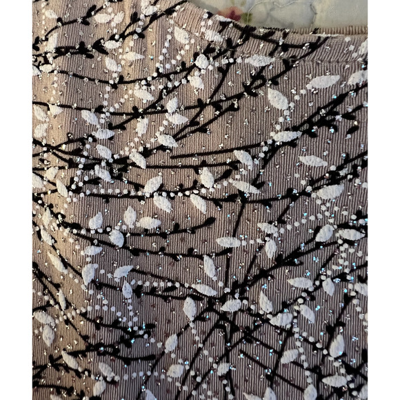 Alex Evenings Top Womens Size S Tan Stone Embellished Open Cardigan Sleeveless - Picture 6 of 10